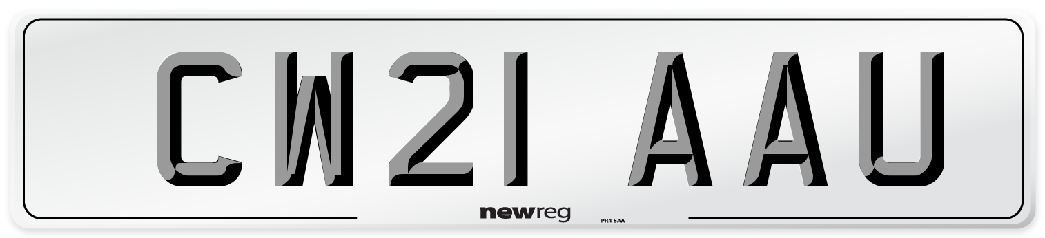 CW21 AAU Number Plate from New Reg